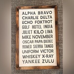 Wooden Phonetic Alphabet Sign